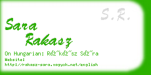 sara rakasz business card